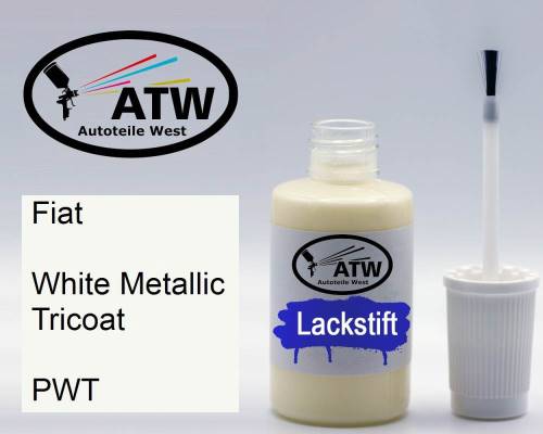 Fiat, White Metallic Tricoat, PWT: 20ml Lackstift, von ATW Autoteile West.